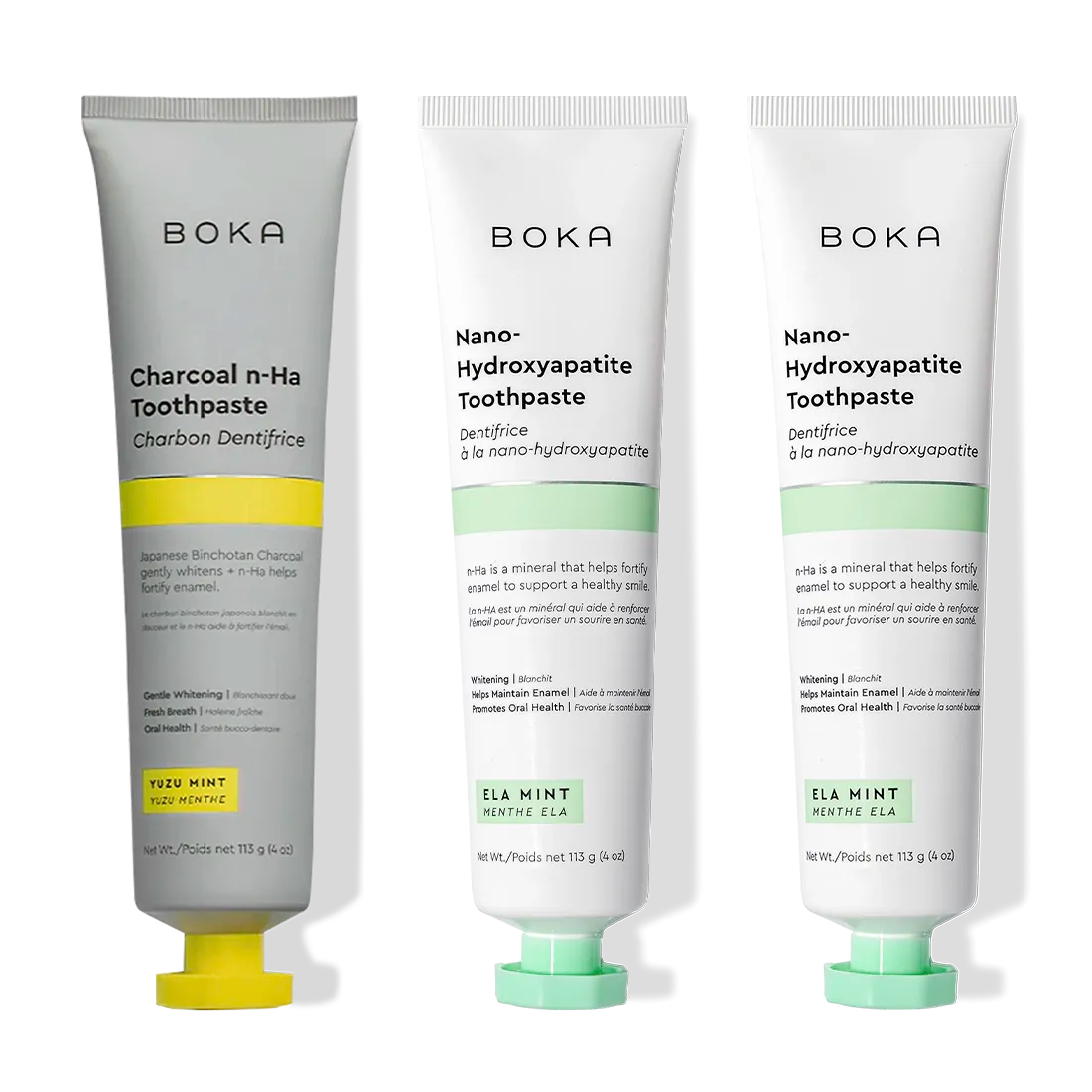 Charcoal Yuzu Mint Nano-hydroxyapatite Toothpaste 3-Pack